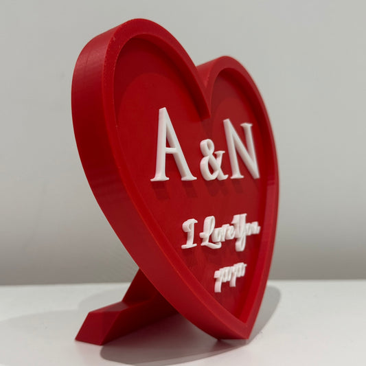 Personalised Heart Frame with Initials | Romantic Couple Gift | Valentine’s Day, Anniversary, Wedding Keepsake | Free Matching Keyring