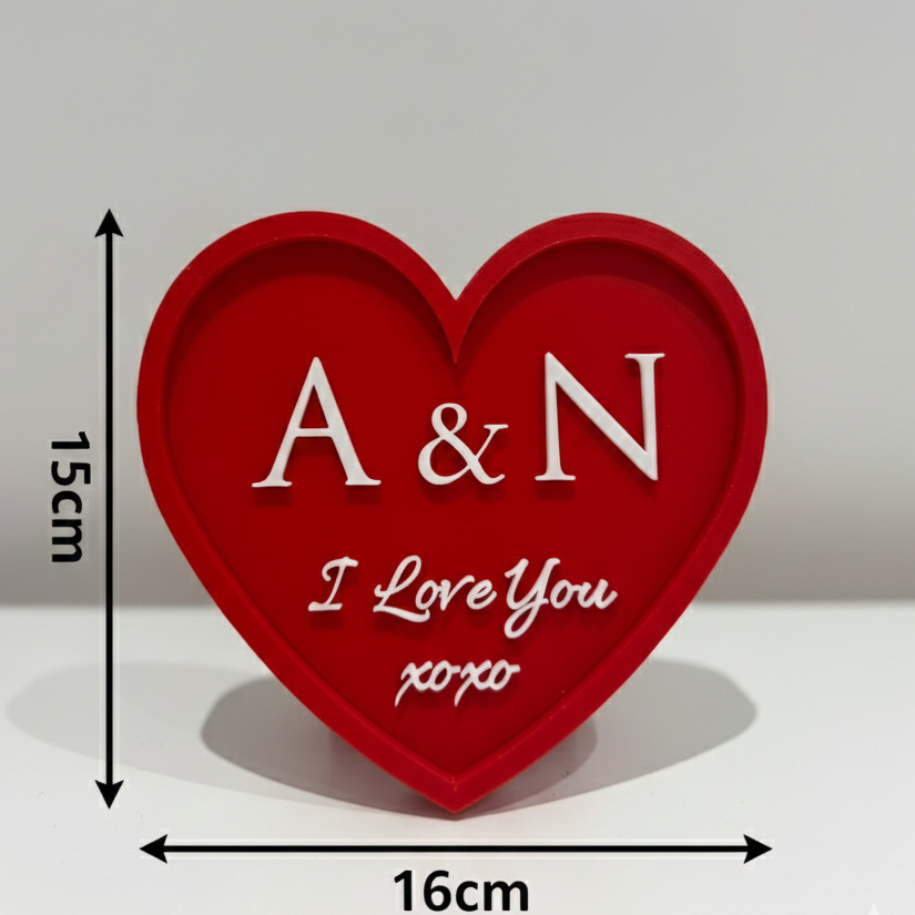 Personalised Heart Frame with Initials | Romantic Couple Gift | Valentine’s Day, Anniversary, Wedding Keepsake | Free Matching Keyring