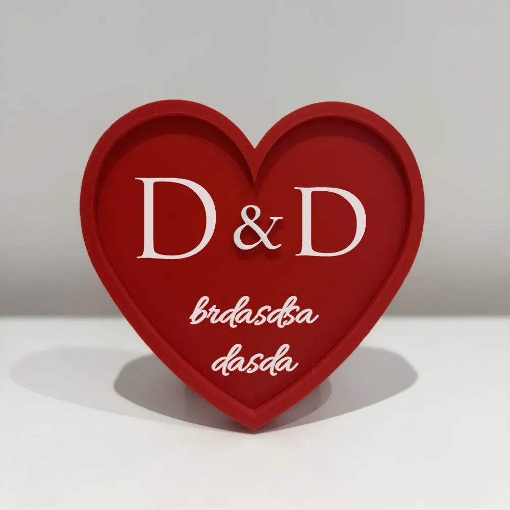 Personalised Heart Frame with Initials | Romantic Couple Gift | Valentine’s Day, Anniversary, Wedding Keepsake | Free Matching Keyring